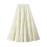 Cake Skirt Half Skirt Woman Spring 2025 New Bow High-Waisted Umbrella Skirt Skirt Dress Skirt 9077