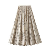 Japan-Korea Temperament Wave Point 100-Fold Skirt 2026 Spring And Summer New High-Rise Thin Large Swing Half-Dress Woman D9908