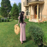 French Sweet Romantic Style Word Shoulder Floral Dress Women's Summer Resort Style Bag Fishtail Dress Set
