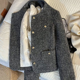 2025 New Gray Temperament French Small Fragrant Hair, Short Coat Women Winter Warm PlumÃÞ Inside The Top