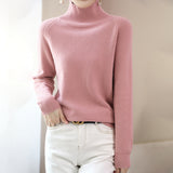 Wool Blended 2026 Autumn And Winter New Women's High-Collar Loose Loose Short-Colored Shoulder Hooded Bottom Sweater Knitting Shirt