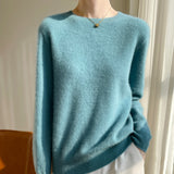 Exploding Wool Blending 2026 Autumn And Winter New Women's Round-Neck Short Classic Tie Warm Knitted Bottom Sweater