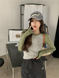Autumn Niche Long-Sleeved Round Collar With T-Shirt Slimming Shirt Full Of Thin Chic Top Tide