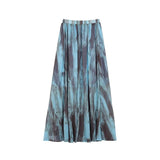 Vintage Tie-Dye Dress Women's Spring And Summer Holiday Wind High Waist Thin A Skirt Hanging Long Skirt Small Big Swing Skirt