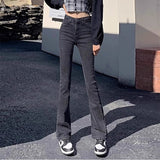 Black High-Waisted Micro-Horn Jeans Women's Autumn 2025 Thin New Burst Spring And Autumn Women's Horseshoe Pants
