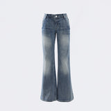 Vintage Low-Rise Micro-Tipped Jeans Women's Summer 2025 Trend New Narrow Version Of The Straight-In-Thin Flared Trousers