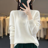 Support Quality Inspection Seamless 100% Pure Wool 2026 Line Ready-On-Line Autumn And Winter New Round Collar Knitted Bottom Sweater
