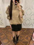 Korean British Style Short Wind Jacket Design Collar Double Buckle Korean Version Of Fashion Niche Top Lady