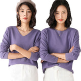 Wool Blended 2026 Autumn And Winter New Women's Round V. Collar Loose Short Jacket On The Head Of The Bottom Knitting Sweater
