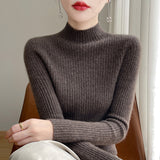 Wool Blended 2026 Autumn And Winter New Women's First-Line Ready-Upled Half-High Collar Strips To Repair Their Own Skin Knitted Bottom Sweater