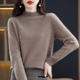 Wool Blending 2026 Autumn And Winter New Women's First-Line Ready-Up Seamless Half-High Collar Soft-Knitted Bottom Sweater