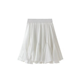 White Lotus Side Half Dress Women's Summer 2025 New Irregular Fairy Skirt 100-Folded Skirt 0828