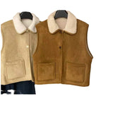 Millard Korean Fashion Deer Leather Wool Vest Winter New Inner Lamb Hair Small Shoulder