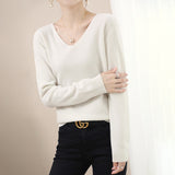 Wool Blended 2026 Autumn And Winter Women's New Short-Term With Small V-Neck Solid Color Loose Inside The Bottom Korean Version Of The Knitted Shirt