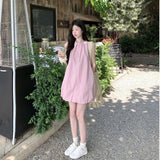 Small Sleeveless Vest Pink Dress Dress Women's Summer 2025 New Beautiful Beach Tidop Skirt Seaside Vacation