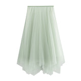 Spring And Summer New Irregular High-Waisted Mesh Yarn Long Skirts With Asymmetric Skirts Showing Thin 8797