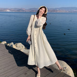 Tea Break French White Dress Women's Early Spring 2025 New Gentle Style Art Retro Super Fairy Fairy Dress