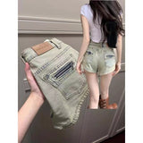 Vintage Babes Denim Shorts Women Summer Pear Shape Fat Mm Thin Design Sense A Word Ass Hot Pants