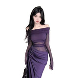 Lightly Familiar With The Style Of The Lady Style Shoulder Dress Women 2026 Early Spring New Hollow Waist-To-Sting Skirt Dress