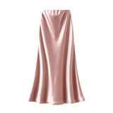 Temperament Pressure Folded Bare-Faced Fishtail Half-Dress Girl Spring Hanging Thin Bag-Butbice Long Dress 9836