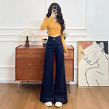 Non-Legged Horn Jeans Women Autumn And Winter 2025 Trend New Thin Elastic Hottie Design Trousers