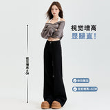 Black High-Waisted Micro-Horn Jeans Women Autumn And Winter 2025 Trend Of The New Non-Legged Horseshoe Horn Pants