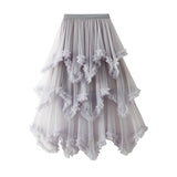 Irregular Net Yarn Cake Half-Dress In Long High-Waisted Thorny Fairy Dress Dress 1279