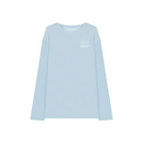 Lazy Wind Slack Blue Top Letter Printing Hoodie T-Shirt Girls Summer Thin Casual Loose Sunscreen Shirt