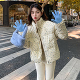 Pink Crushed Cotton Coat Woman 2025 New Autumn And Winter Korean Lovely Milk High-End Lazy Style Wearing Top