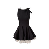 Thousand Gold Style Small Black Dress Dress Women's Summer High-End Birthday Party Dress Skinless Waistcoat Dress
