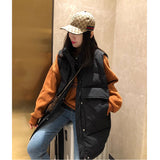 2025 Autumn And Winter New Korean Version Of The Large Code Of The Long Down Cotton Vest Women's Shoulders Loose Horse Clip Jacket Tide