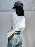 Sweet Cool Hottie Sexy Long-Sleeved Hooded T-Shirt With Short Sunscreen Leisure Thin Umbilion Spousal Hooded Blouse Spring And Summer