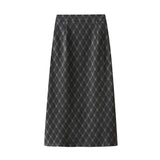 Lattice Haired Half-Dress Woman 2025 Autumn And Winter Loose Thin Crobrow Long A-Word Bag Hip Skirt 9153