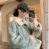 Korean Lamb Plush Fur Coat Female Autumn Winter Temperament High-Grade Small Fragrant Wind Thick Warm Top