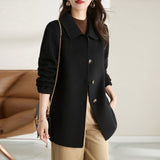 2026 Autumn And Winter New Hepburn Wind Coat Long Repair Slim Thin Doll Collar Small Hair Coat Woman