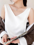 Silk Satin Double-Sedged Women's Vest 2026 Spring And Summer New Self-Repair V-Neck Short Temperament On The Top
