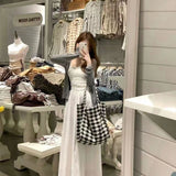 Gentle Style White Sling Vest Dress Set Women's Early Summer New Lazy Wind Korean Leisure Three-Piece Set