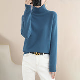 Wool Blended 2026 Autumn And Winter New Women's High-Collar Loose Loose Short-Colored Shoulder Hooded Bottom Sweater Knitting Shirt