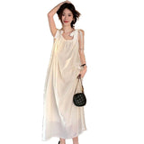 French Gentle Wind Sling Dress Women's Summer 2025 New Seaside Resort Beach Dress Small Group Dress Women's Dress