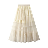 Fashion Sweet Cake Skirt New Design Sense Irregular Skirt Dream Mesh Dress Women 8021
