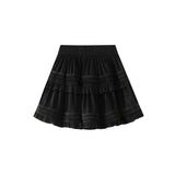 Ballet Style Cake Half Dress Woman Autumn High-Waist A Short Skirt 2025 New Ponponn 100-Folded Skirt D1380