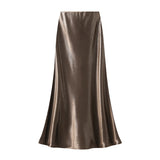 Silk Luster Fishtail Half Dress Woman Autumn High-End Temperament Dress With Absin And Ab Bread Ass Skirt A9962