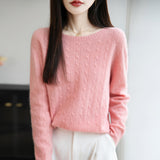 A Line Of Ready-Hearing Wool Blended 2026 Autumn And Winter Women's New Loose Neck Twisted Collars In The Head Of The Bottom Knitting Shirt
