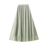 Super Fairy Nail Beads Yarn Half-Dress Women's Spring 2025 New High-Waist A Word 100-Fold Skirt Mid-Long Yarn Skirt 8928
