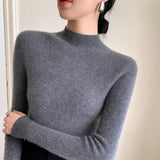 Line Ready-Upwear Wool Blending 2026 Autumn And Winter New High-Necked Solid Color Set-Up Bottom Knitting Shirt