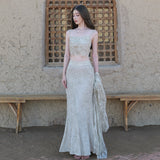Xinjiang Dunhuang Desert Tourism Photo Wearing Women's Exotic Style Northwest Retro Hooded Dress Set