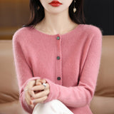 Wool Blended 2026 Autumn And Winter New Women's Round Collar Short Line Ready-Up Knitted Open Coat Coat Top 5
