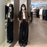 Ultra-Short Small Man 2025 New Hong Kong Style Retro Leisure Locomotive Jacket Brown Leather Coat Woman