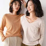 Wool Blended 2026 Autumn And Winter New Women's Round V. Collar Loose Short Jacket On The Head Of The Bottom Knitting Sweater