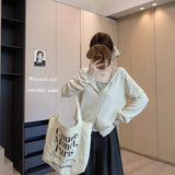 Small Capital Hit The Striped Bottom Hooded Sweater Women Spring Age Reduction Fake Two Long-Sleeved Knitted Cardigan Tops